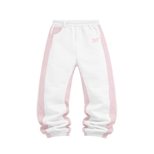 WHITE TRACKSET JOGGERS