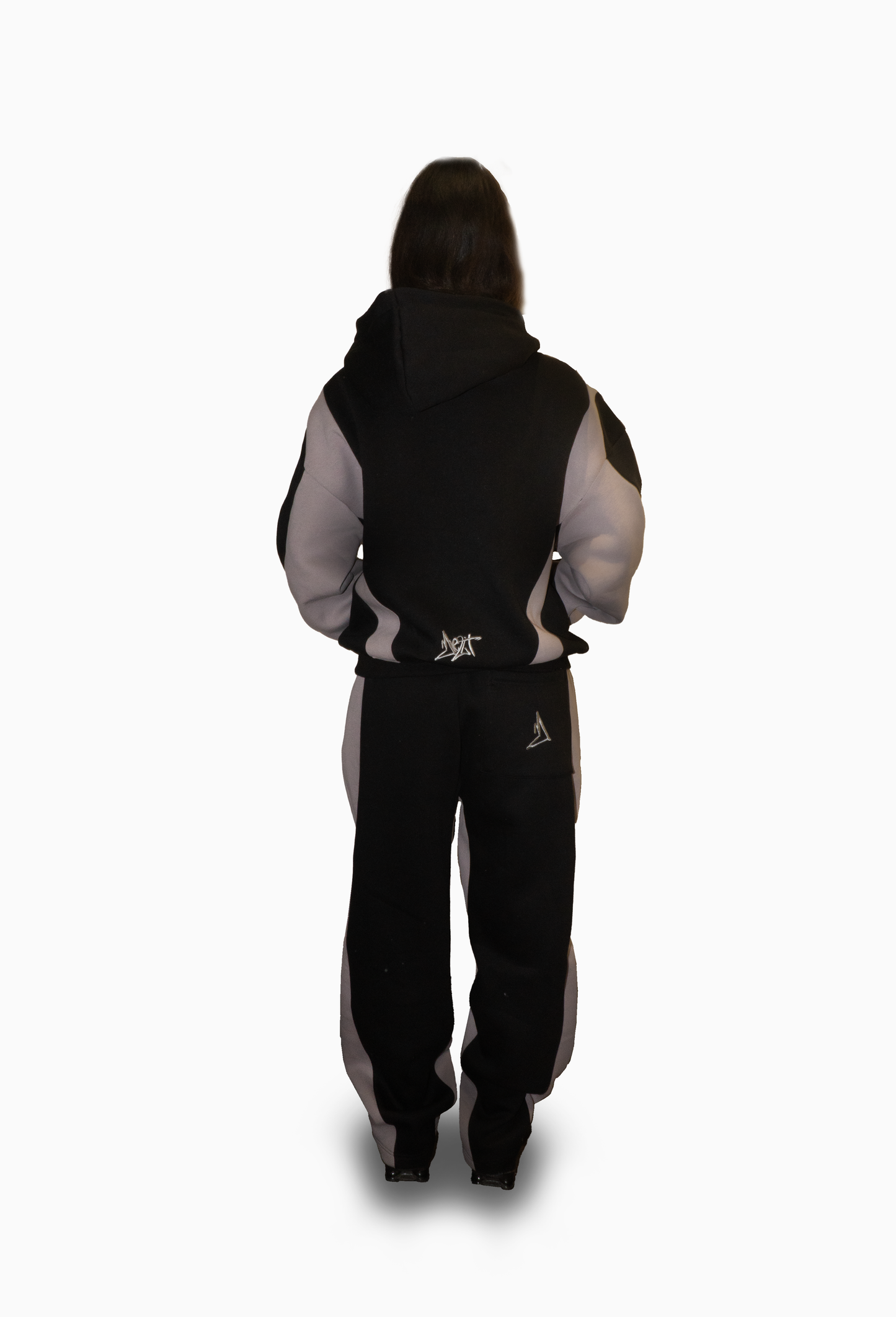 BLACK TRACKSET HOODIE